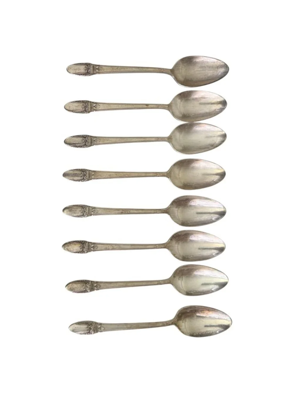 VTG 1847 Rogers Bros First Love Silverplate Flatware 52 PC Set Floral Art Deco